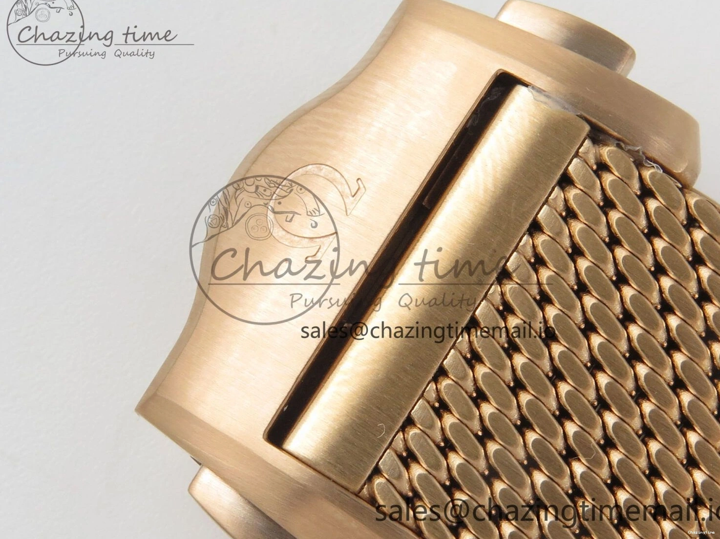 0226 Stylish Seamaster 300M Diver Rose Gold VSF 1:1 Best Edition Black Dial on Mesh Bracelet A 7662